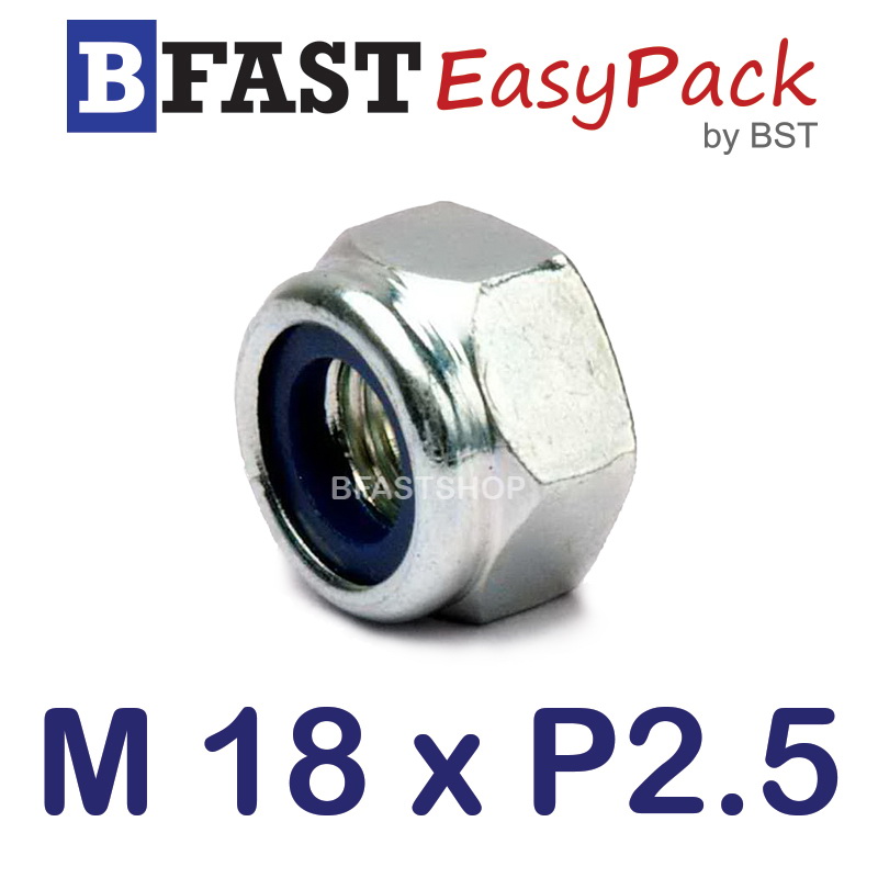 หัวน็อตล็อค M18 x P2.5 ขอบ 27 (3 ตัว/ถุง)