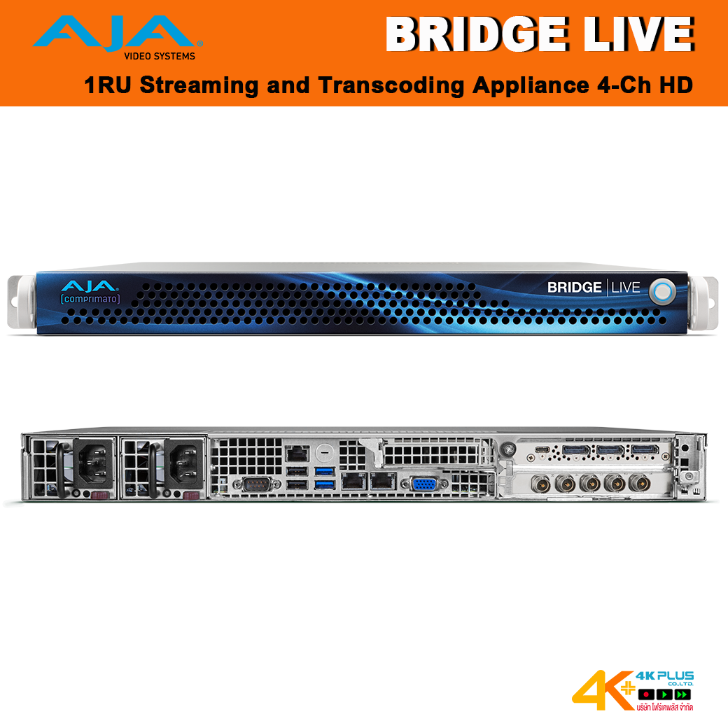 AJA BRIDGE LIVE 1RU Streaming and Transcoding Appliance 4-Ch HD