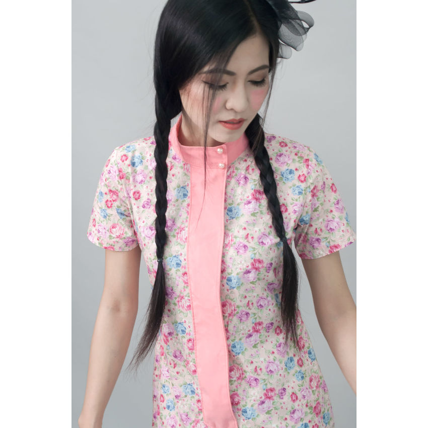 Sweet Flossie แฟชั่นชุดเดรสสำหรับผู้หญิงทำงาน แนววินเทจ Delight - Rose