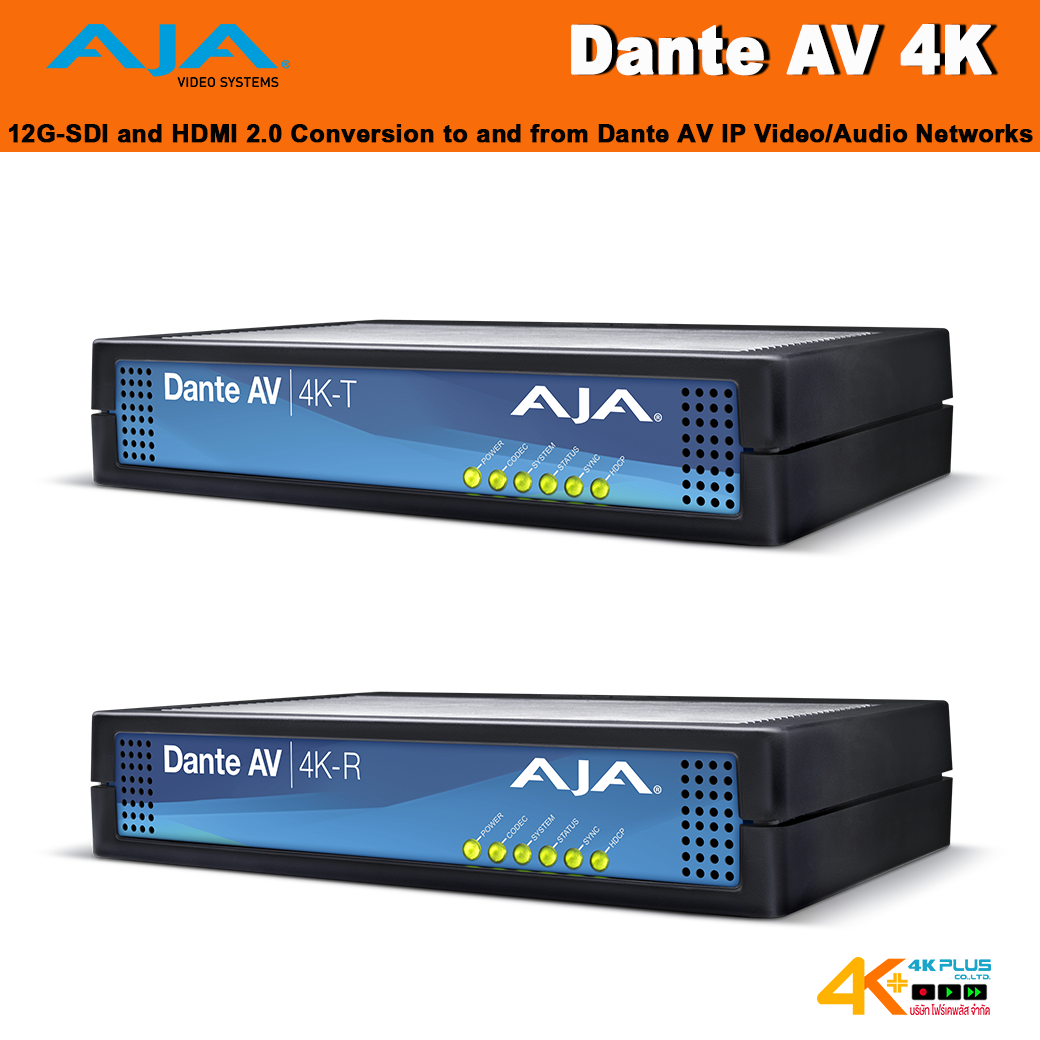 AJA Dante AV 4K 12G-SDI and HDMI 2.0 Conversion to and from Dante AV IP Video/Audio Networks สำเนา