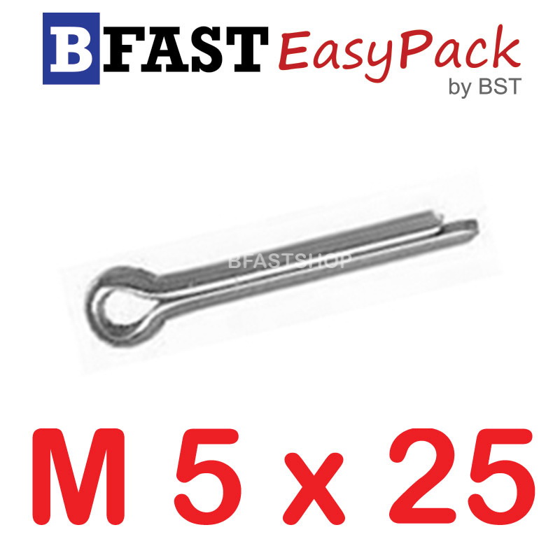 ปิ๊นสแตนเลส SUS M5 x 25 (5 ตัว/ถุง)