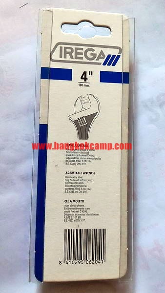 ประแจเลื่อน IREGA ขนาด 4 นิ้ว สเปน Made in Spain ใหม่ แท้. (แพ็คฟ้า)