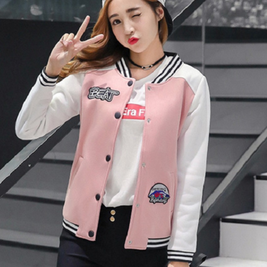 To Baby เสื้อคลุมกันหนาว ผ้าฝ้าย แต่งแถบ (สีชมพู/ขาว) รุ่น AW-385