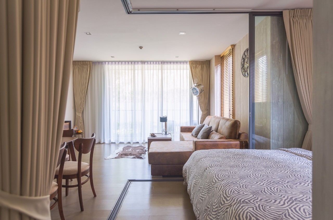 ขายคอนโด คอนโด เดอะ วัลลีย์ เขาใหญ่ THE VALLEY KHAOYAI 2 ห้องนอน 2 ห้องน้ำ ชั้น 1 ขนาด 74.72 ตรม อาคาร A วิวสวน+สระว่ายน้ำ