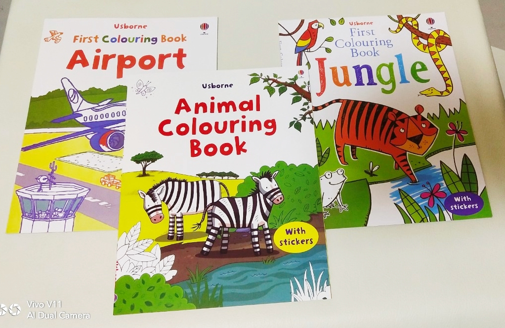Bobestshop ชุดสมุดกิจกรรมระบายสี เซต 3 เล่ม Usborne Colouring Book