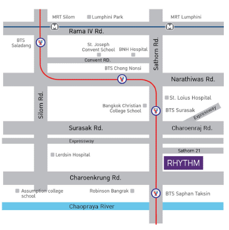 ให้เช่าคอนโด Rhythm Sathorn (ริทึ่ม สาทร 21 ) 1 ห้องนอน 1 ห้องน้ำ ขนาด 35 ตรม ชั้น 8 ตึกN ห้อง72
