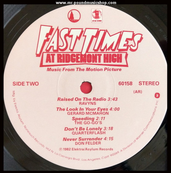 Various Artists - Fast Times At Ridgemont High • Music From The Motion Picture