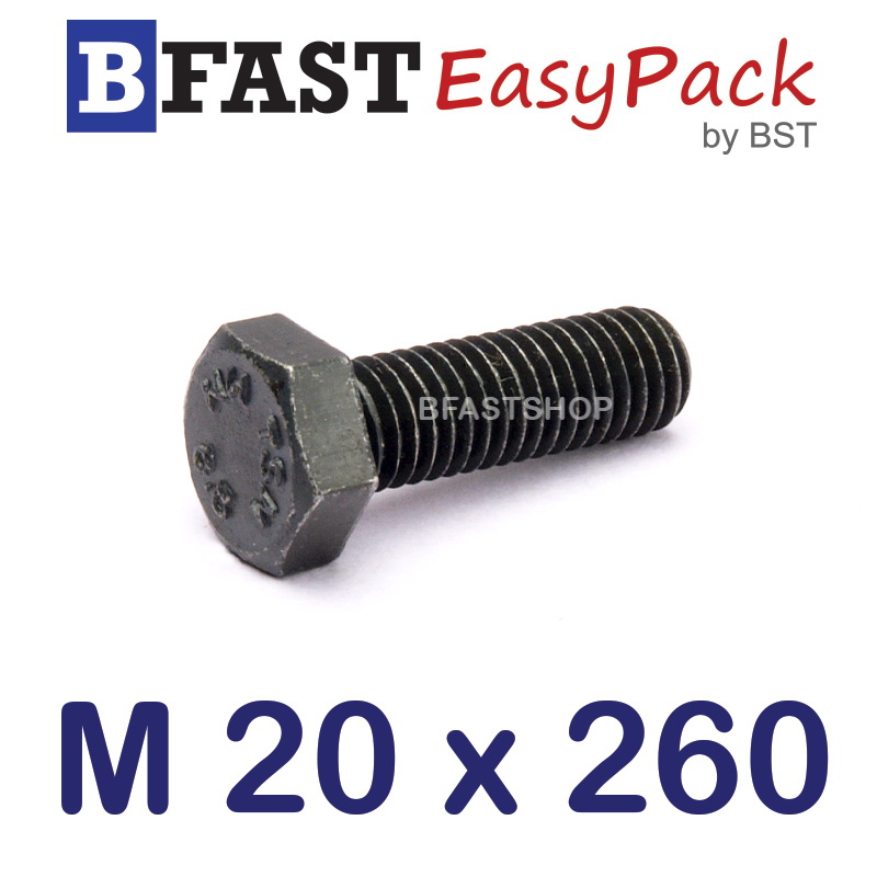 สกรูมิลดำ M20 x 260 *เกลียวครึ่ง*