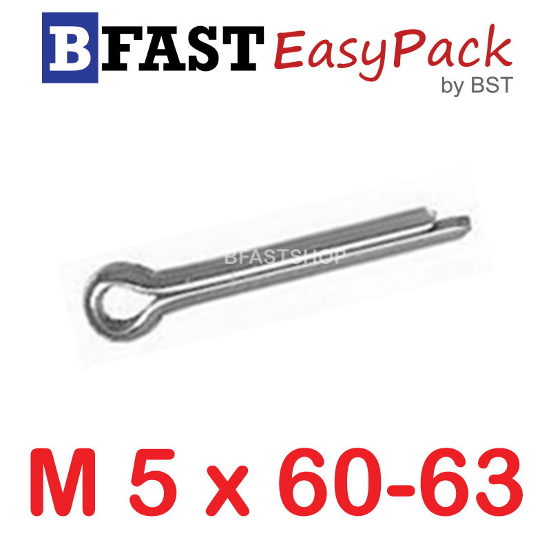 ปิ๊นสแตนเลส SUS M5 x 60-63 (2 ตัว/ถุง)