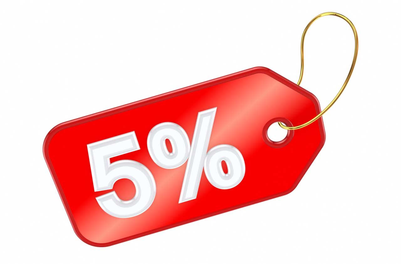 ส่วนลด 5% ทั้งร้าน