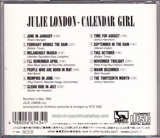 Julie London - Calender Girl