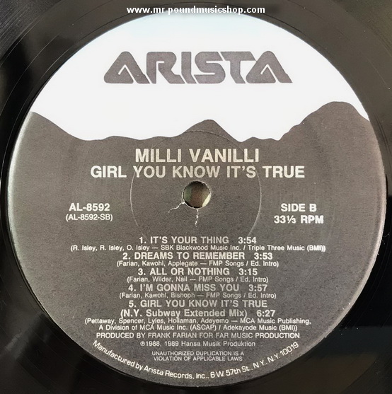 Milli Vanilli - Girl You Know It's True