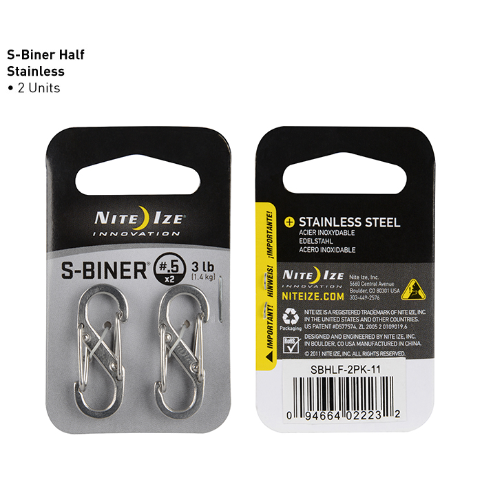 NiteIze S-BINER Stainless Steel #.5 (SBHLF-2PK-11)