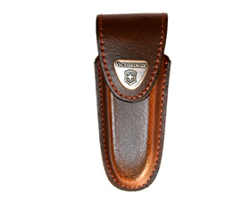ซองหนังแท้ ใส่ VICTORINOX BROWN LEATHER POUCH 91/93 MM 2-4 LAYERS (4.0533)