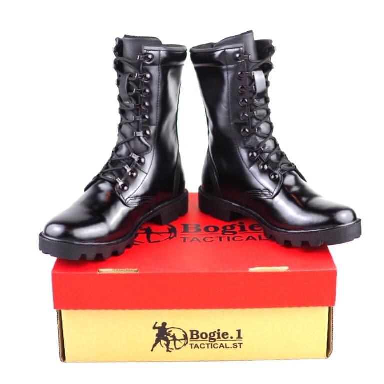 รองเท้าคอมแบทหุ้มข้อยาว (Combat) หนังแท้ ยี่ห้อ Bogie.1 TACTICAL BOOT สีดำ หนังแท้ ใส่สบาย