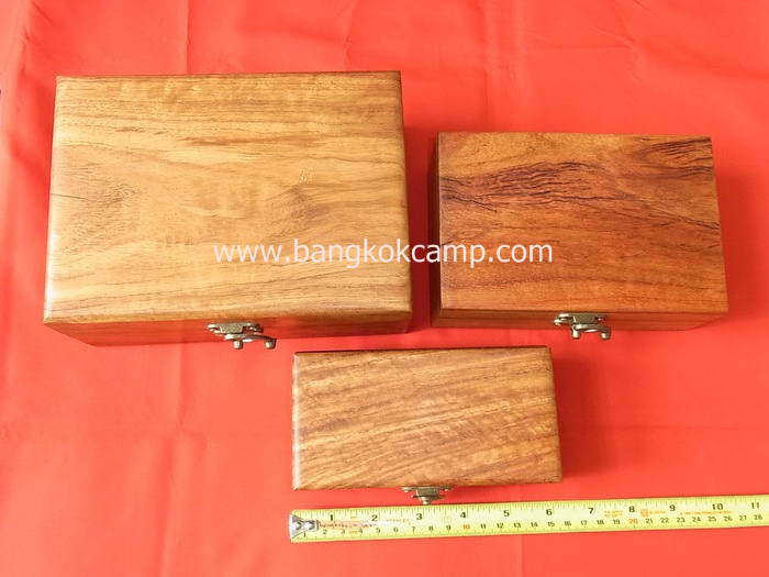 กล่องไม้ ทำจากไม้ประดู่ 3ใบ (1ชุด มี3ใบ) ลายสวย ไม้ประดู่แท้
