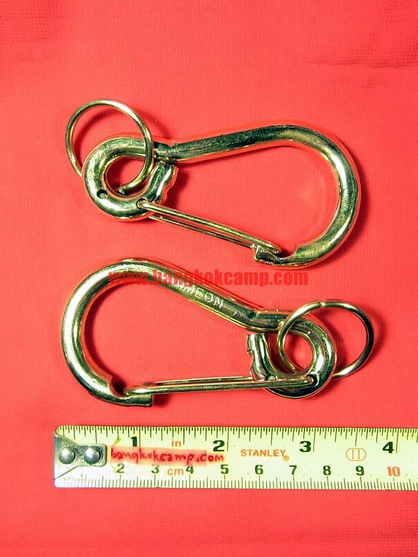 พวงกุญแจ คาราบิเนอร์ Carabiners สแน็ปลิงค์ Snaplink ตะขอเกี่ยว - ทองเหลือง 3นิ้ว (แบบบอลลูน) (2อัน)