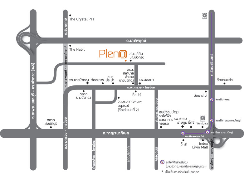 รหัสทรัพย์ 21961 ขายทาวน์โฮม Pleno รัตนาธิเบศร์-ชัยพฤกษ์ โครงการของ AP (บ้านค่อนข้างใหม่) พร้อมเข้าอยู่