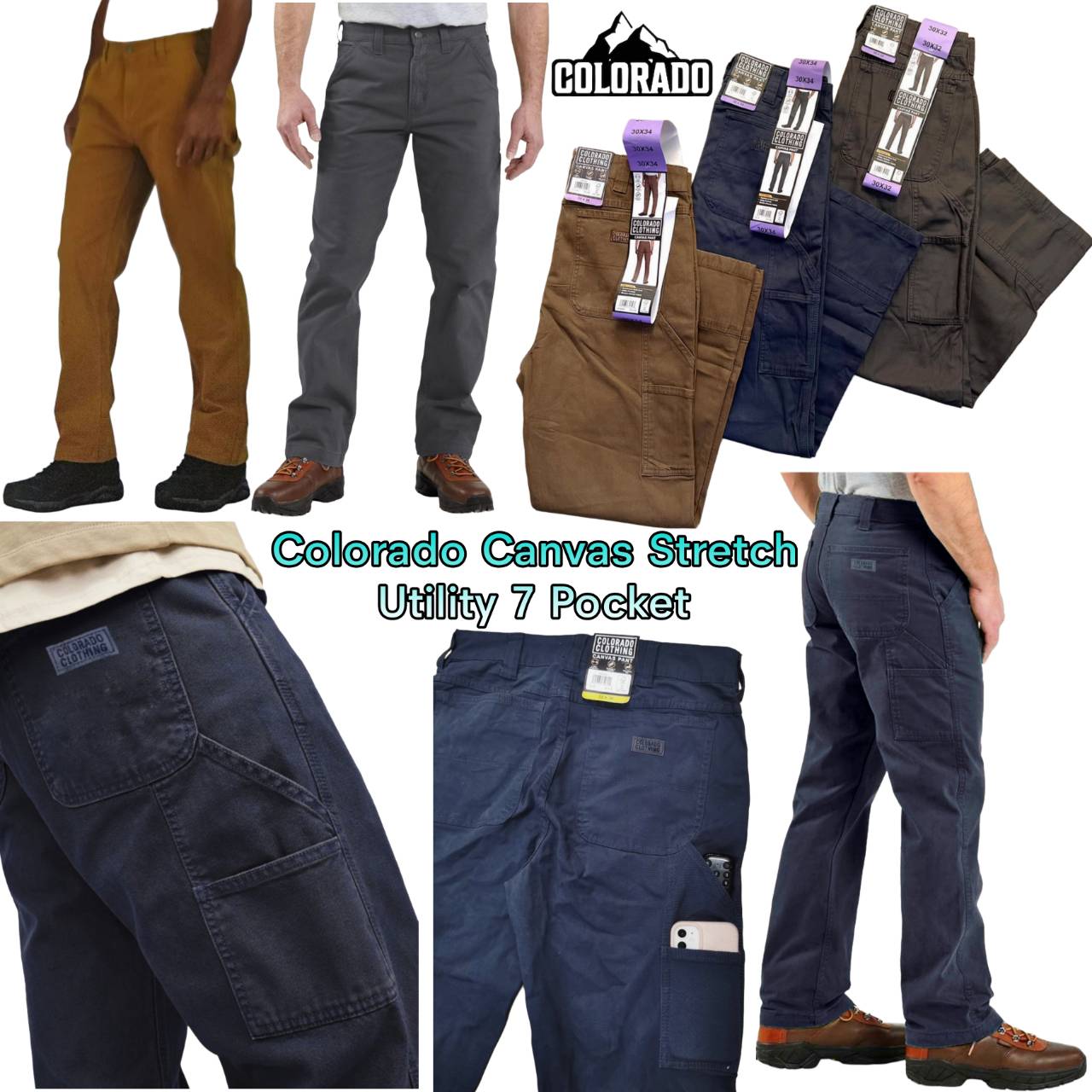 Colorado Canvas Stretch Utility 7 Pocket Pant