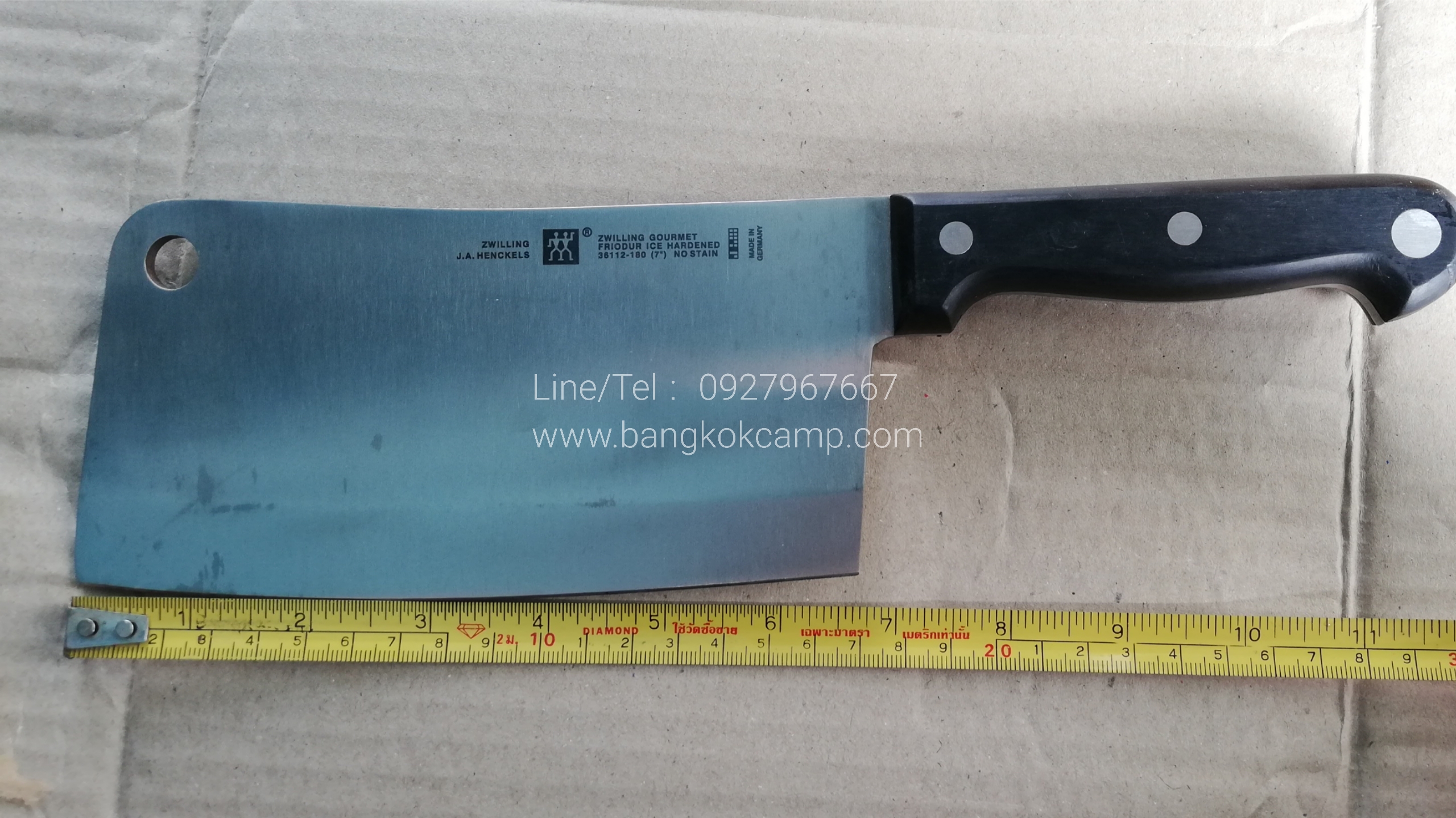 มีดตุ๊กตาคู่ มีดสับใบมีด7นิ้ว Zwilling J.A. Henckels Made in Germany (มีดมีตำหนิ ขายถูก) ของใหม่ ของแท้