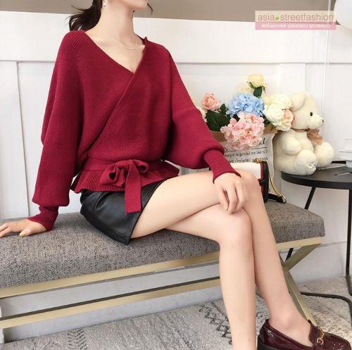 เสื้อไหมพรม ทรงสวย เซ็กซี่ โชว์แผ่นหลัง จั๊มเอว พร้อมส่ง