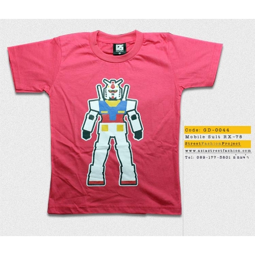 T-Shirt เสื้อยืดเด็ก เสื้อยืดกันดั้ม Mobie Suit Gundam (Zaku II) สุดเท่ห์ สีชมพู จากร้าน GUNZU เสื้อยืดเด็ก!! Asia Street Fashion