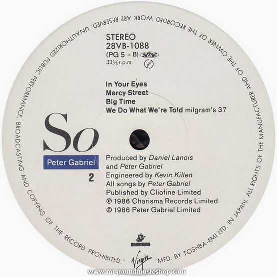 Peter Gabriel Album : So