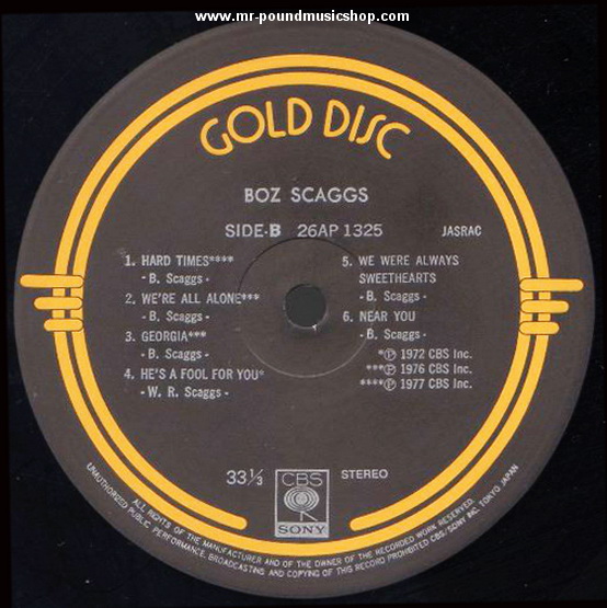 Boz Scaggs - Gold Disc