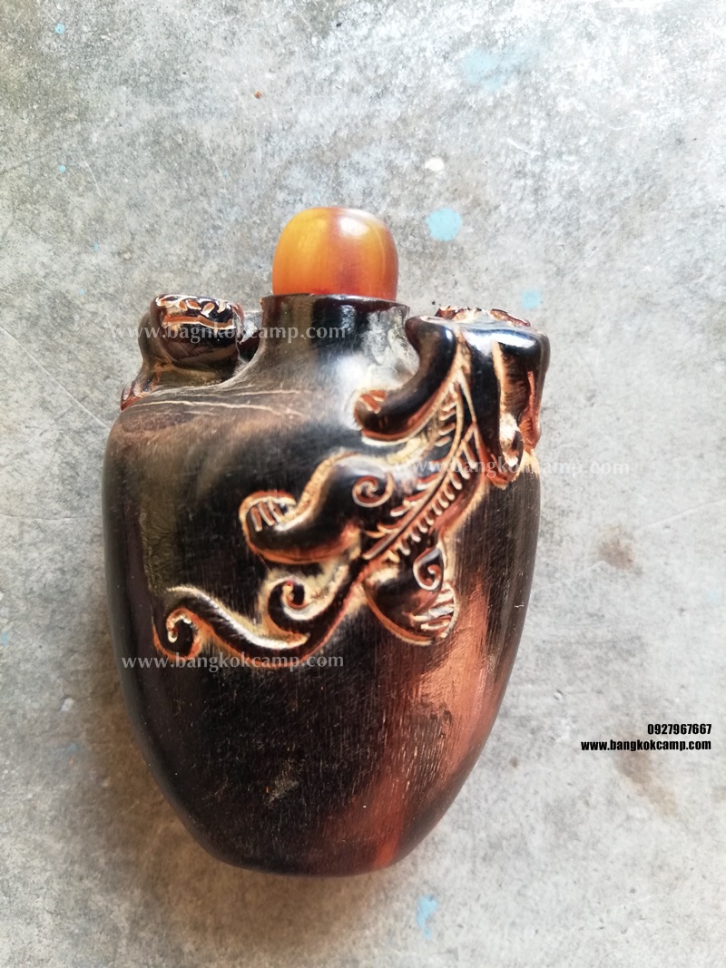 ขวดยานัตถ์ แกะจากเขาสัตว์ รูปสิงโตคู่ (9)