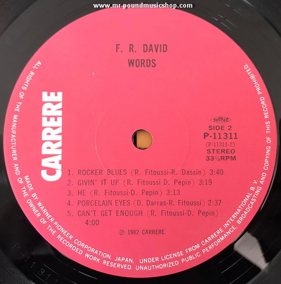 F.R. David - Words