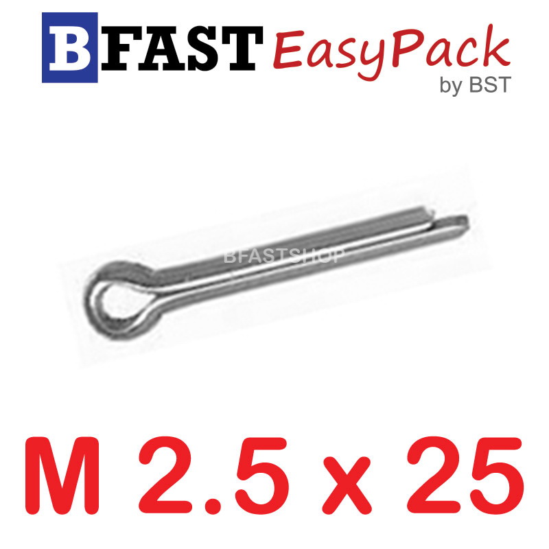 ปิ๊นสแตนเลส SUS M2.5 x 25 (15 ตัว/ถุง)