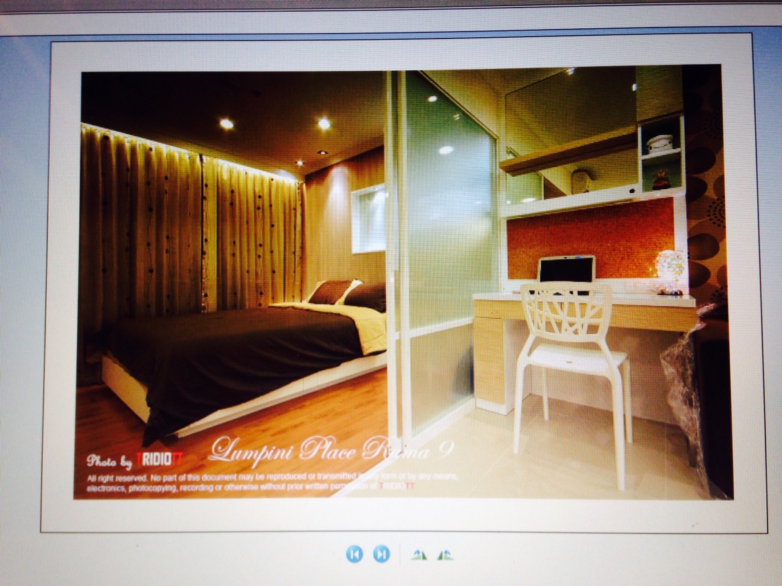 ขาย Lumpini Place Rama 9 - Ratchada ราคา 3.3 ล้าน แบบ 1 ห้องนอน ตึกB ขนาด 37 ตรม. ชั้น 22 วิวเมือง