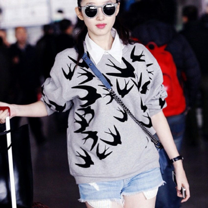 To Baby เสื้อกันหนาว เสื้อคลุมแบบสวม ลายนก (สีเทา) รุ่นLW358
