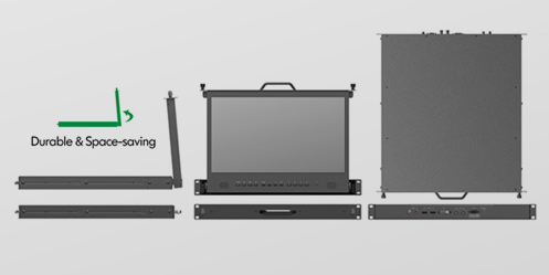 Neway RM173S 17.3" 1RU Pull-Out IPS Rack Mount Monitor