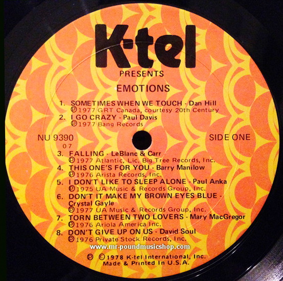 Various Artists - Emotions / Today's Love Hits All Original