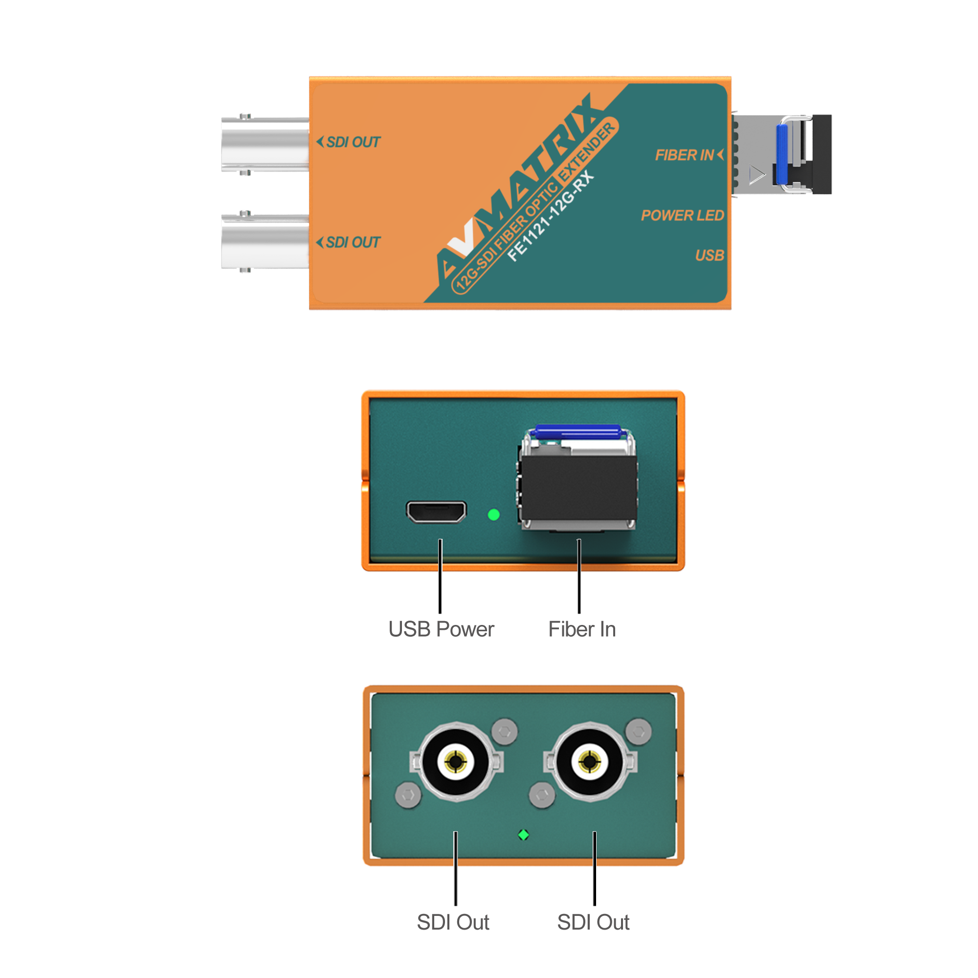 FE1121-12G AVMatrix 12G-SDI Fiber Optic Extender