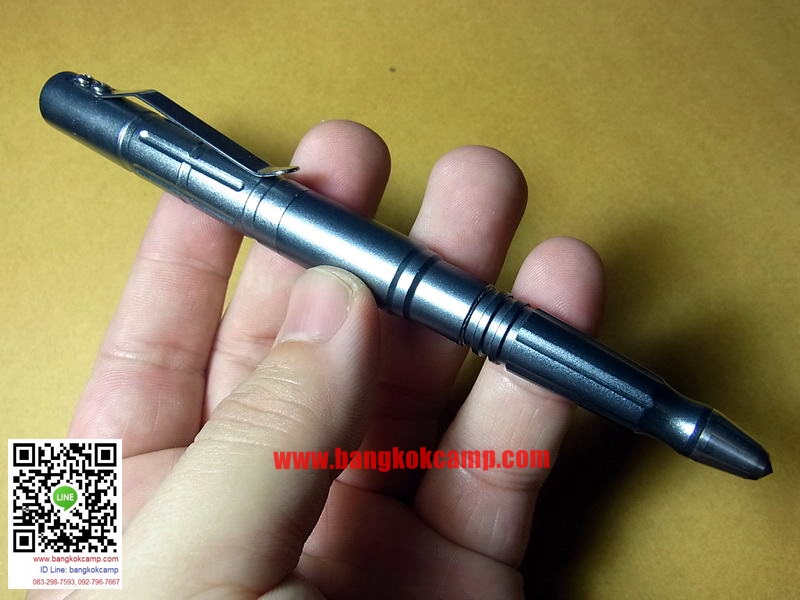 ปากกา Tactical สีฟ้า ปลายคาร์ไบท์(กระแทกกระจกได้) ปลายคาร์ไบท์แข็งมากใช้ขูด-เขียนโลหะได้