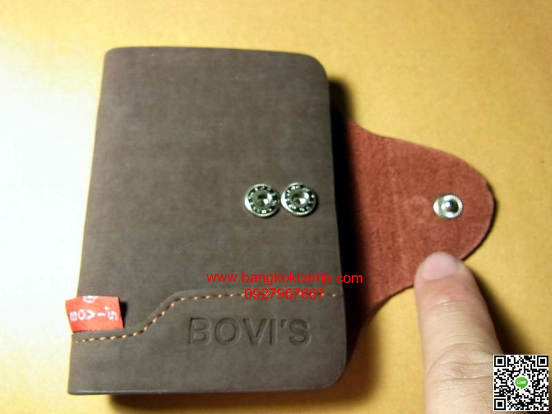 กระเป๋าใส่บัตร BOVI'S ใส่บัตรเครดิตได้ 20ใบ (สีน้ำตาล)