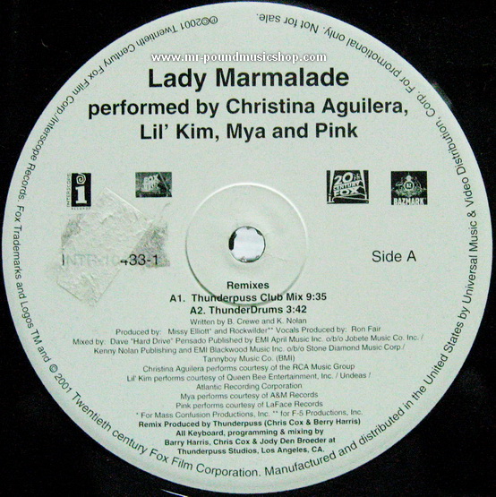 Christina Aguilera, Lil' Kim, Mya, Pink - Lady Marmalade (From The Album "Moulin Rouge")