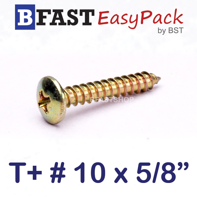 สกรูเกลียวเหล็ก T+ # 10 x 5/8" (20 ตัว/ถุง)