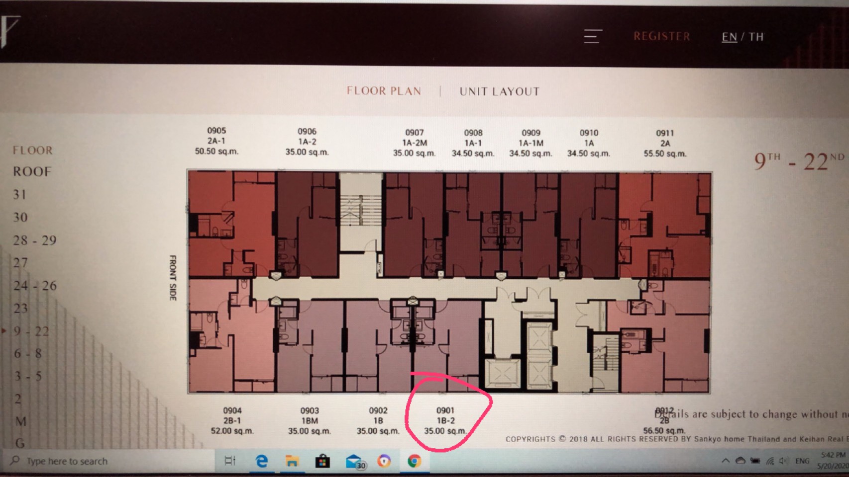 ขายดาวน์คอนโด The FINE Bangkok Thonglor - Ekamai (เดอะ ฟายน์ แบงค็อค ทองหล่อ - เอกมัย ) 1 ห้องนอน 1 ห้องน้ำ ขนาด 35 ตรม