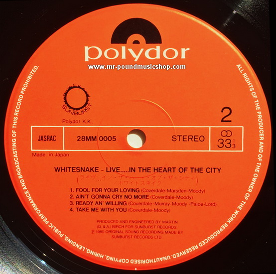 Whitesnake - Live...In The Herat Of The City