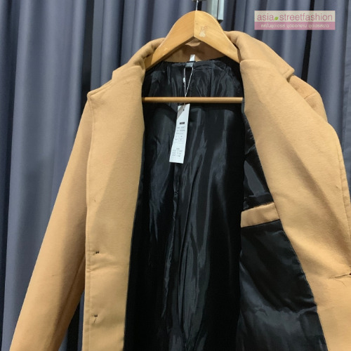 เสื้อโค้ทผู้ชาย สไตล์เกาหลี ทรงคลาสสิค ใส่ง่ายเข้ากับทุกชุด กันหนาวได้ดี พร้อมส่ง สีครีมน้ำตาล