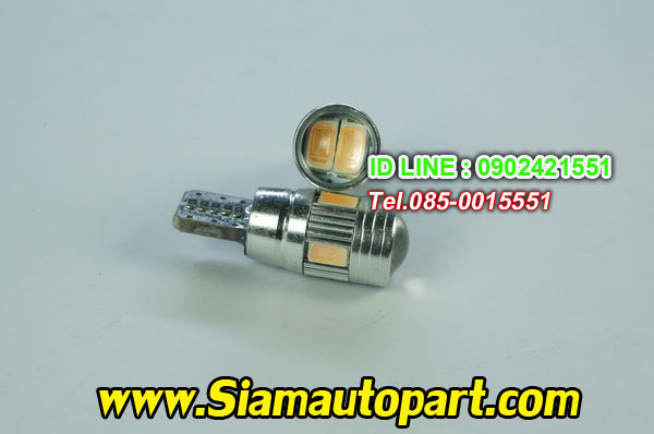 LED-T10-5730-6SMD-หัวเลนส์ แสงสีส้ม