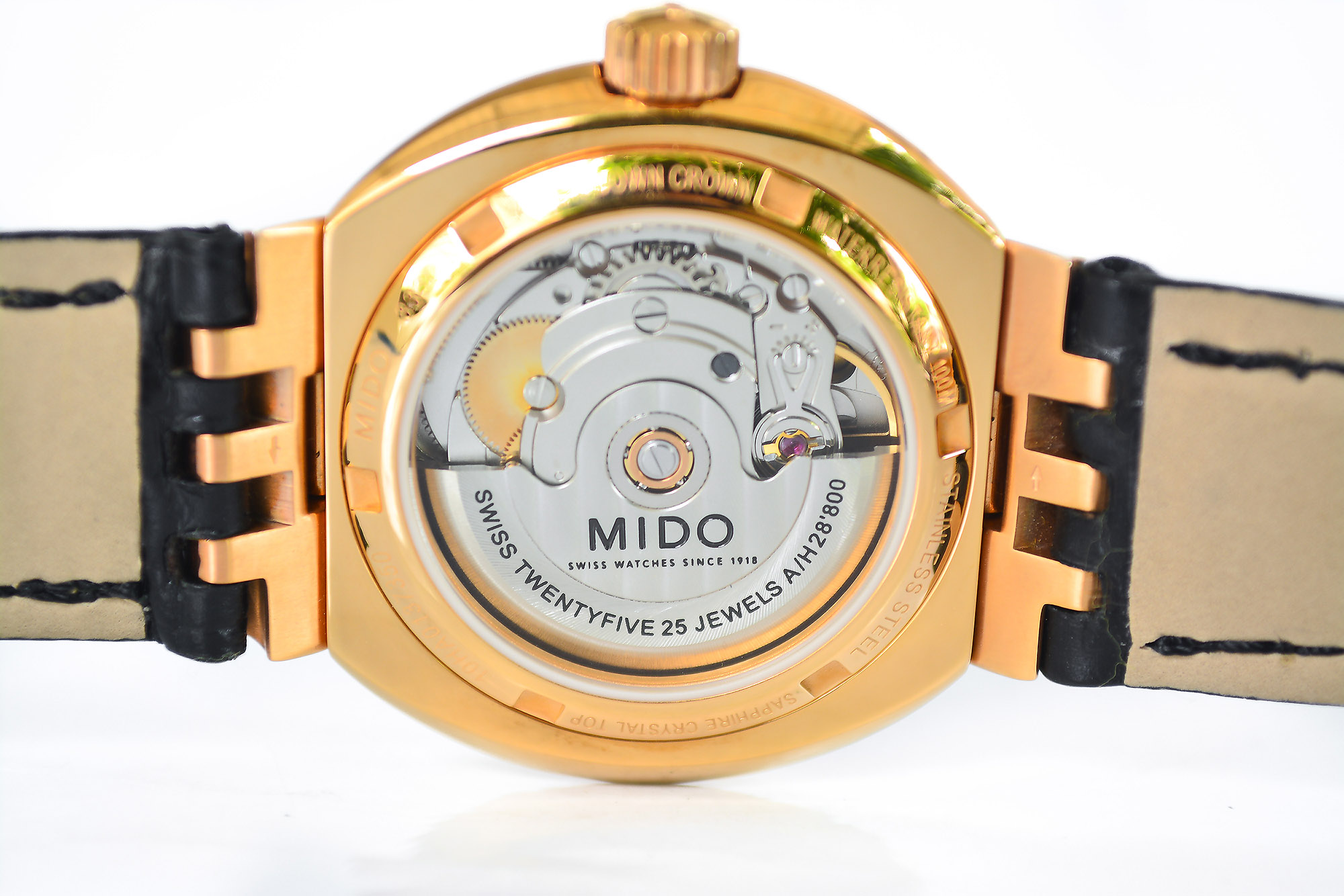 NEW:MIDO ALL DIAL AD1 automatic M8330.5.18.43 pink gold สายหนัง
