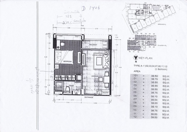 ขาย / เช่าคอนโด T.C. Green (ที.ซี. กรีน) ห้องมุมที่สวยที่สุด แต่งสวย วิวสุดยอด ประเภทห้อง D : 1 ห้องนอน