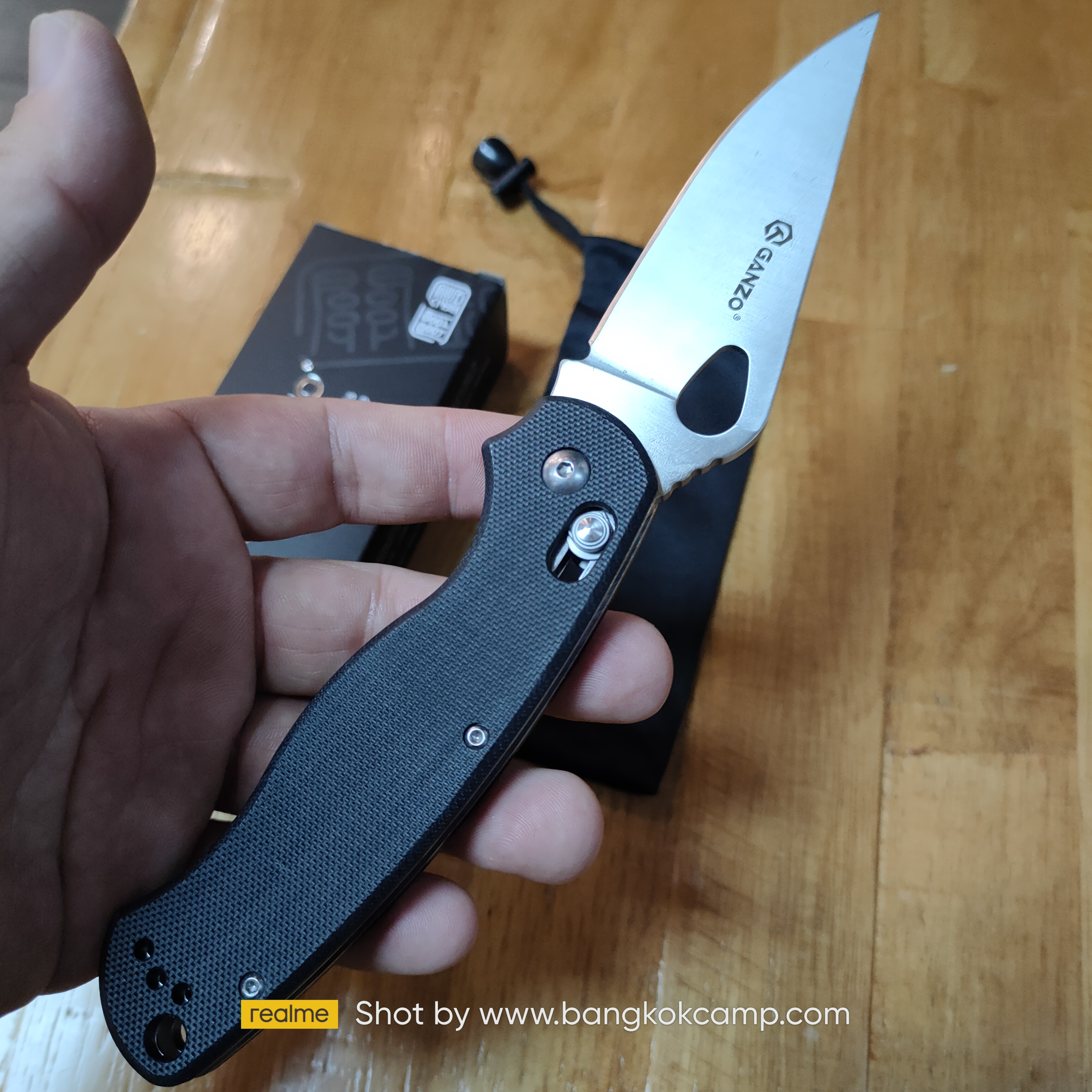 มีดพับ Ganzo กานโซ่ รุ่น G729 / 440C Steel / ของแท้ 100% (สีเขียว / Green)