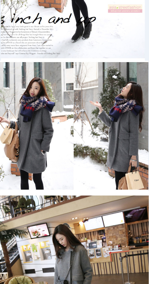 เสื้อโค้ทกันหนาว สีดำ ทรงสวย ใส่ได้หลายแบบ ผ้าดีบุซับในกันลม BLACK L