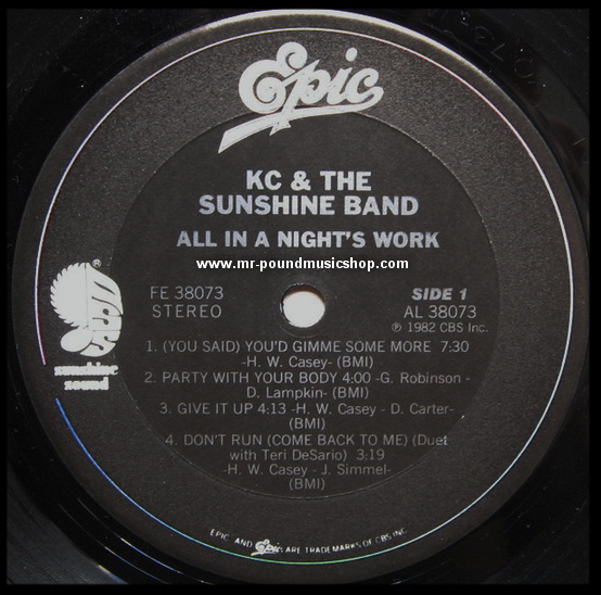 KC and The Sunshine Band - All In A Night's Work