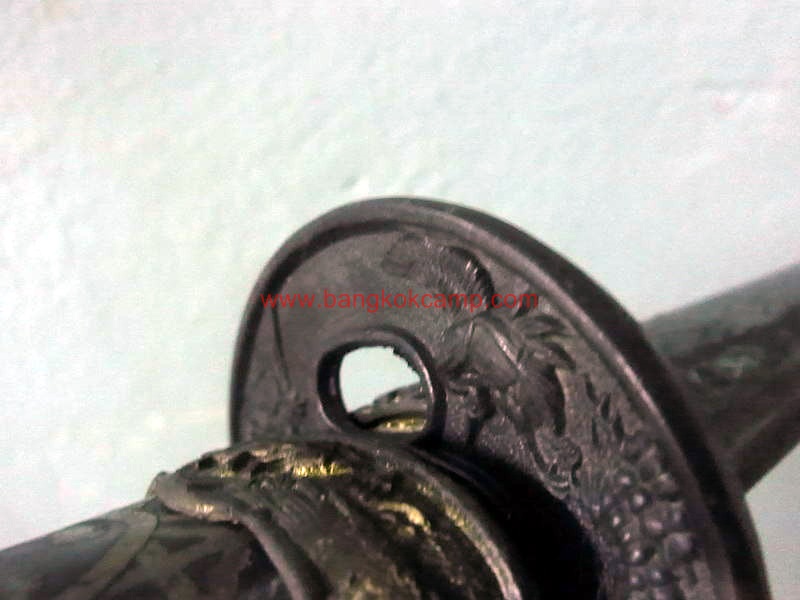 ดาบซามูไร ลายเสือ ขนาดกลาง ใบมีดเป็นเหล็กลาย (ใบมีดดามัสกัส)